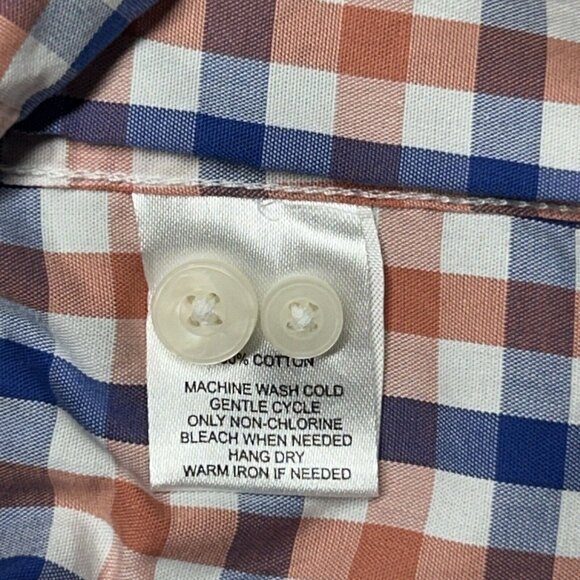 UNTUCKit Highland Shirt Mens LT Blue Orange Check Long Sleeve Button Up New - Picture 9 of 9